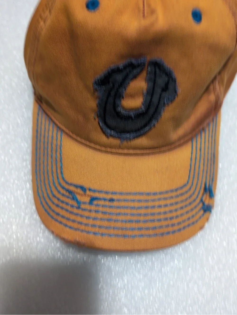 Vintage True Religion Hat Cap Distressed Horseshoe Adjustable Y2K OSFA